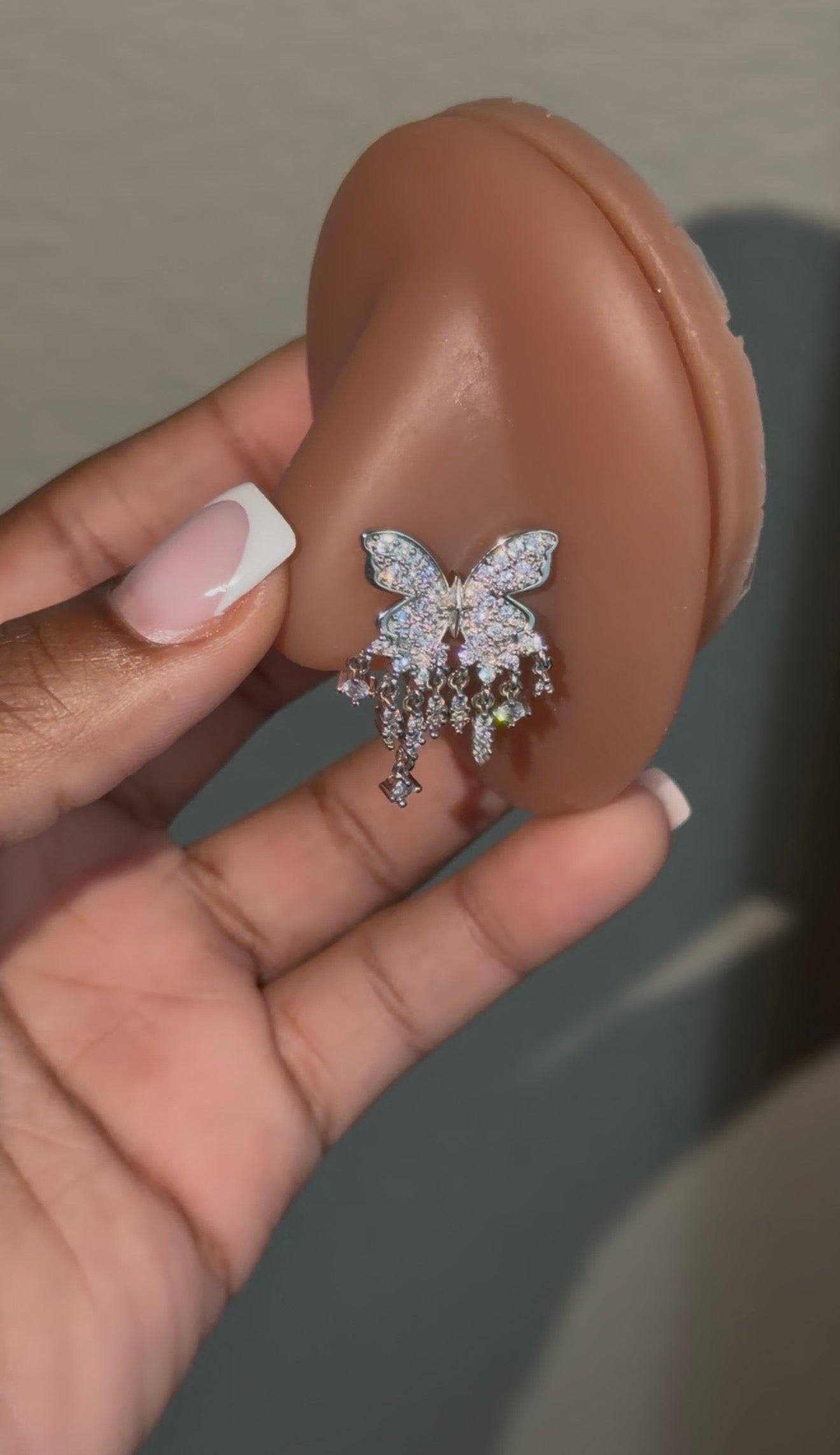 ICED butterfly nose ring