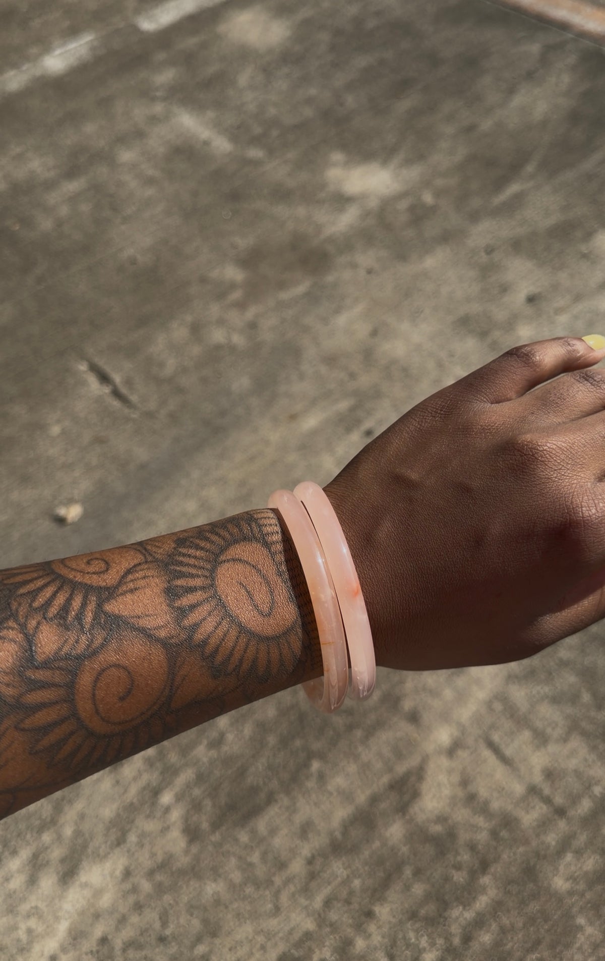 lychee pink jade bangle