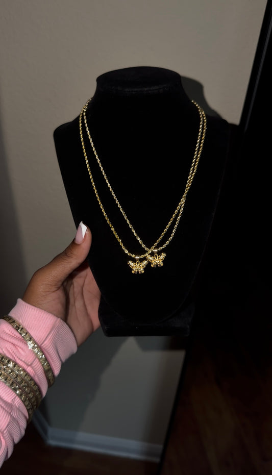 nugget butterfly necklace