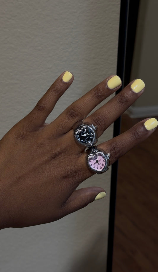 y2k heart watch rings