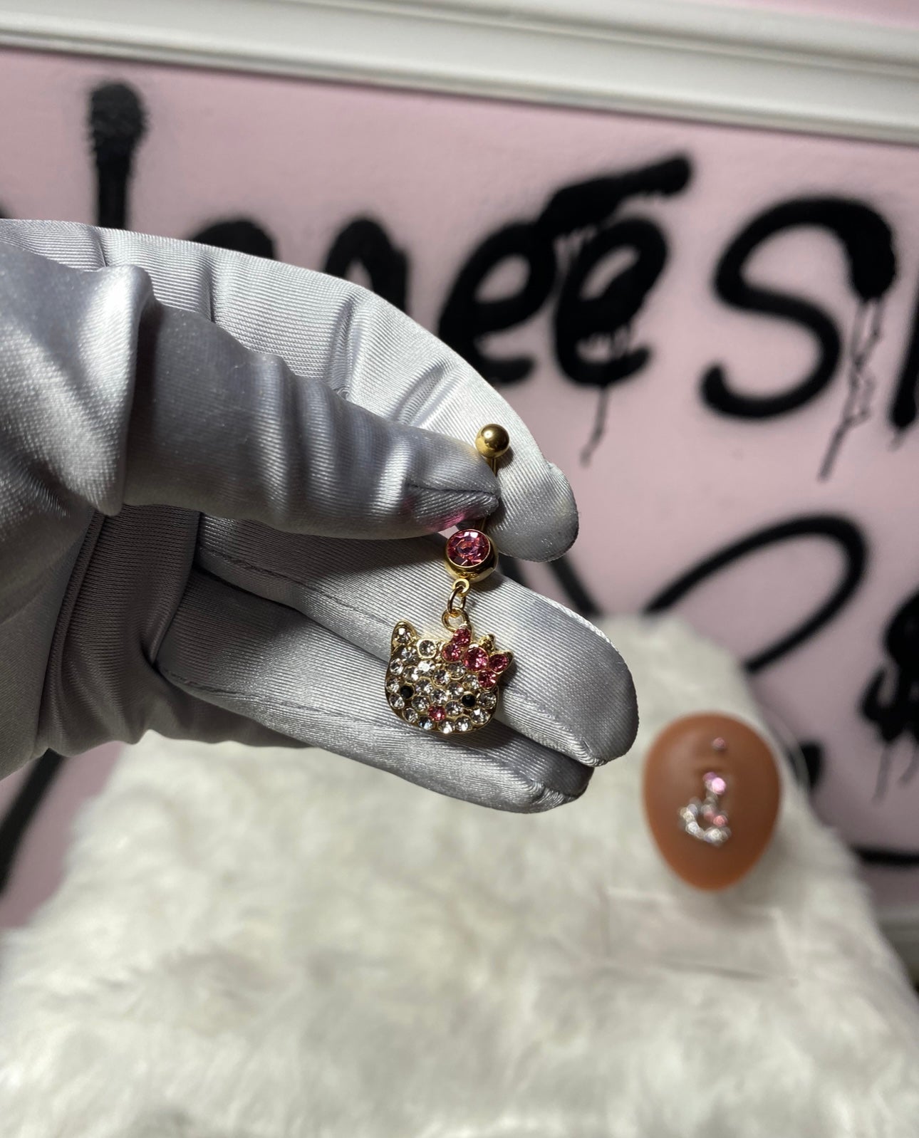 kitty belly ring
