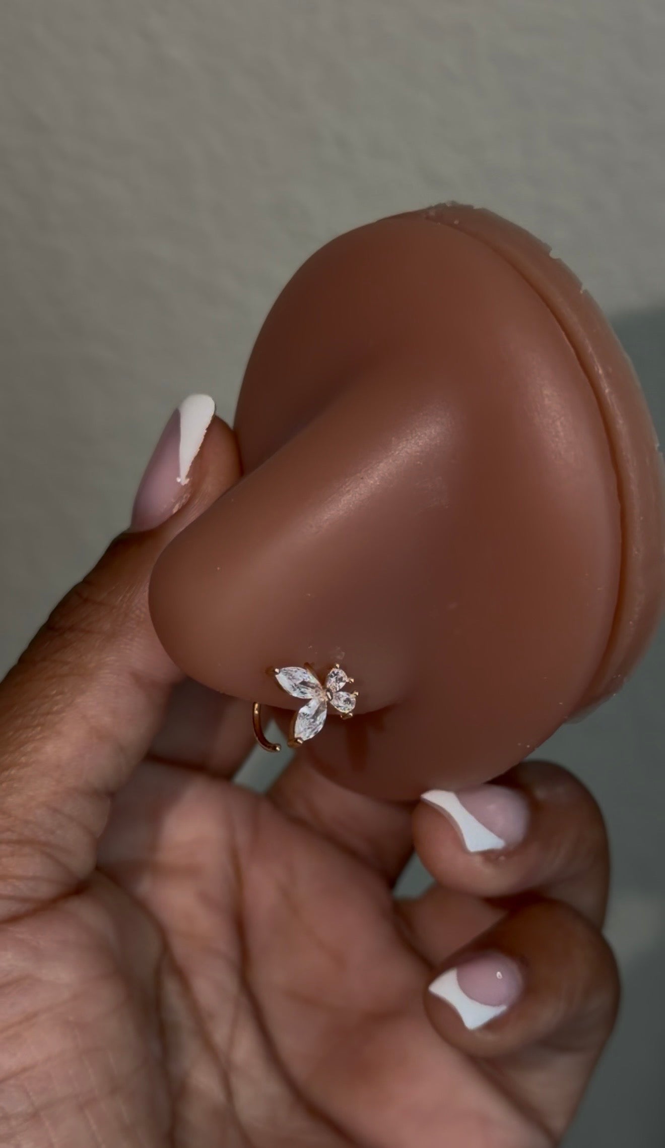 gold butterfly hoop nose ring