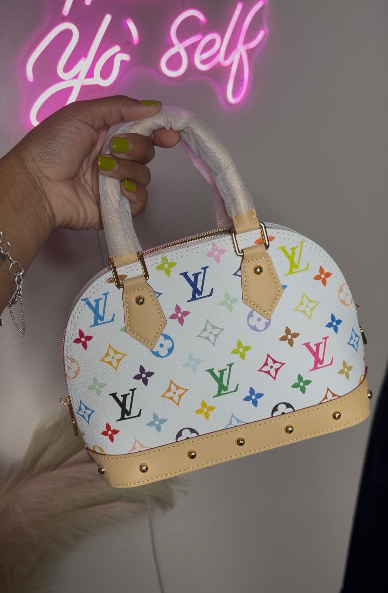 alma rainbow lux handbag