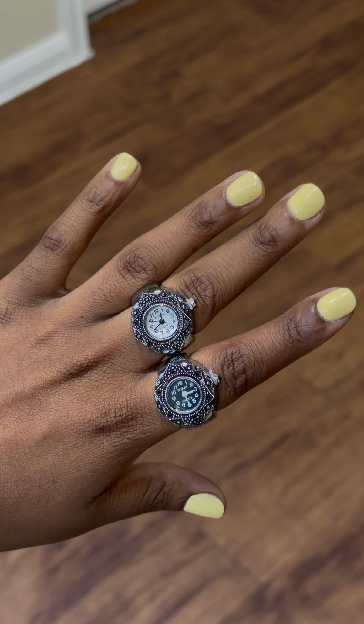 mandala flower watch ring