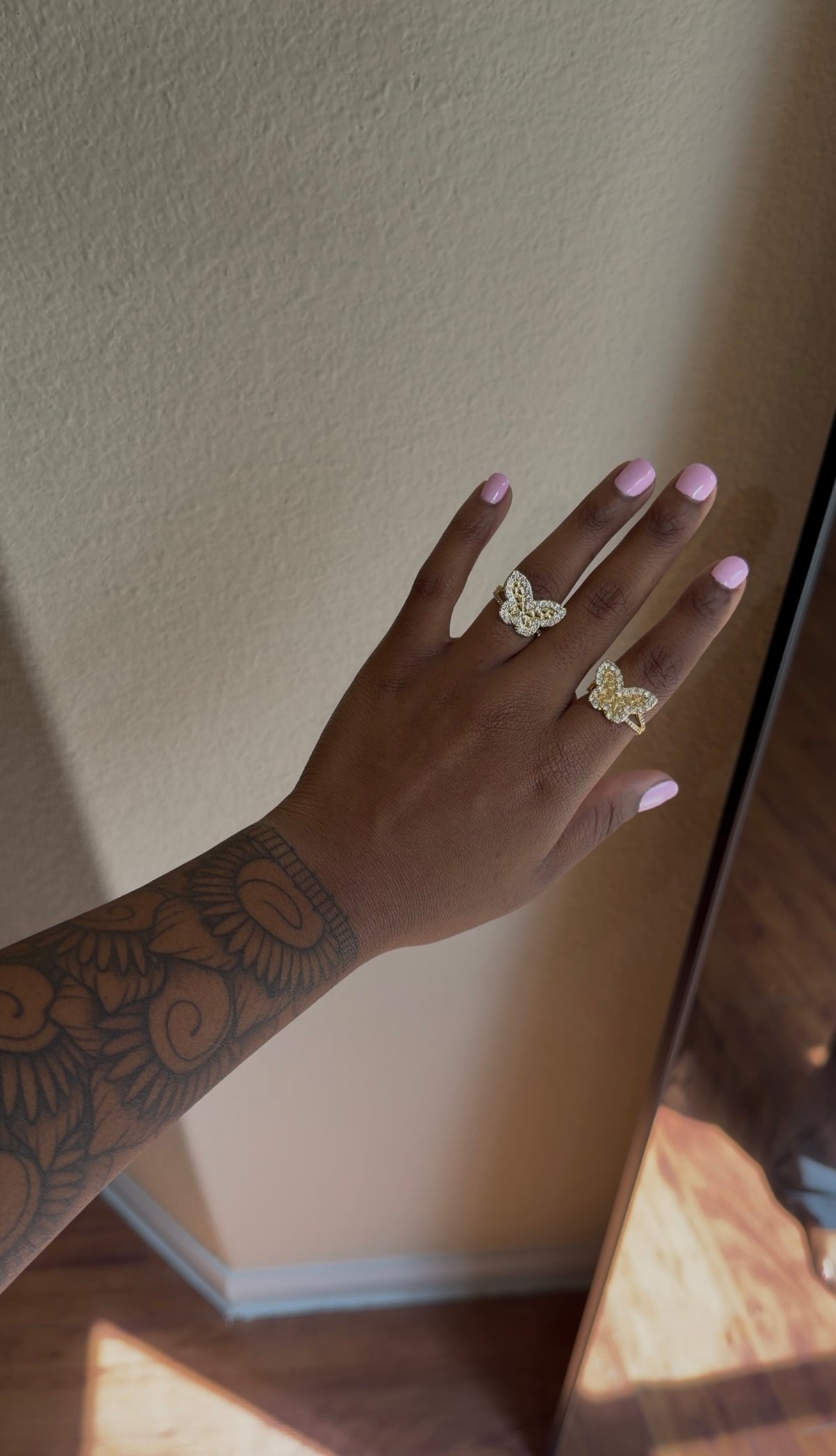 icy butterfly ring