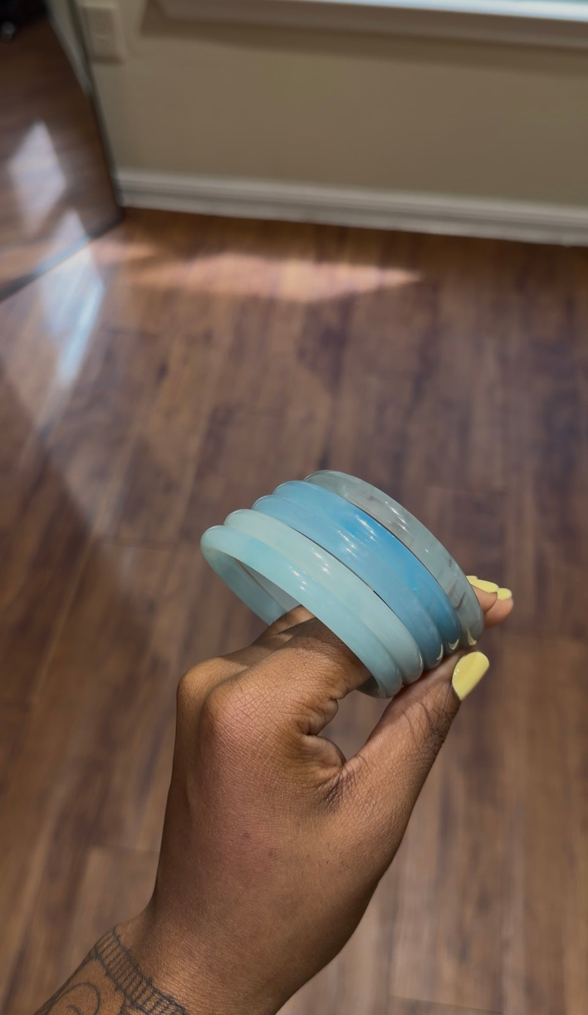 blue mint jade bangle