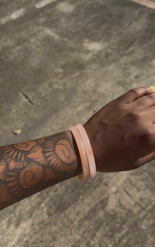 lychee pink jade bangle