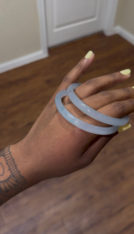cotton candy jade bangles