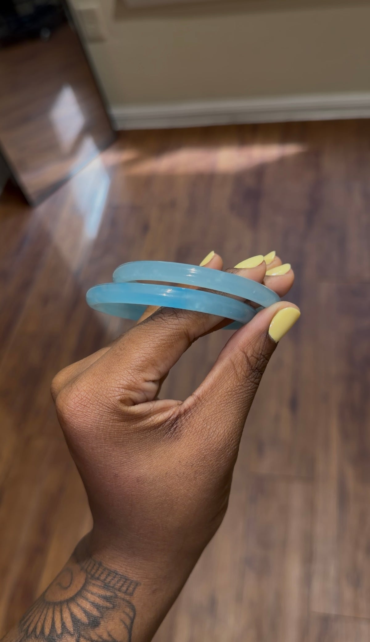 blue mint jade bangle