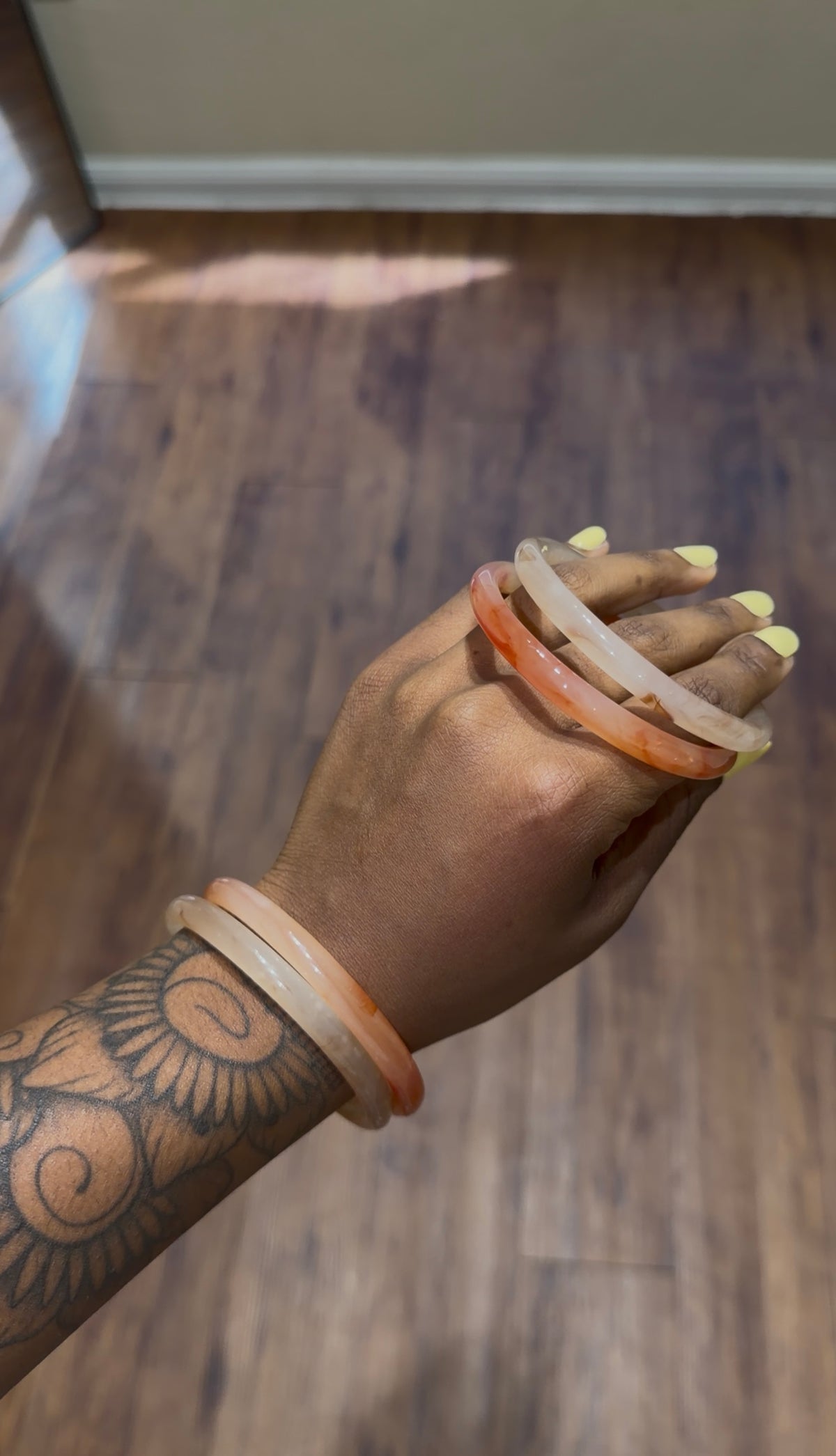 butter pecan jade bangle