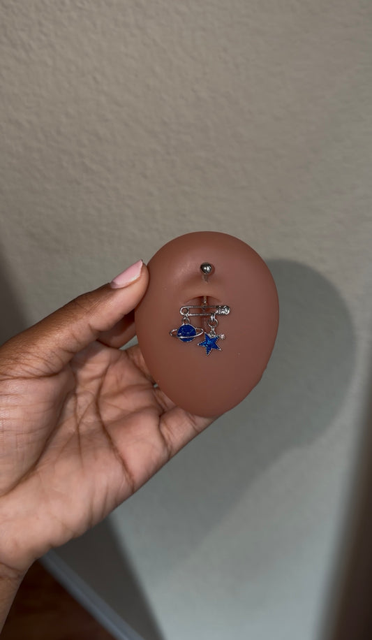 planets & stars belly ring