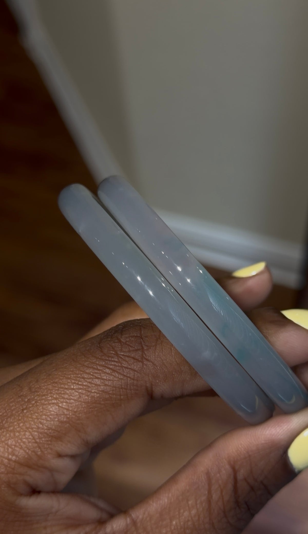 cotton candy jade bangles