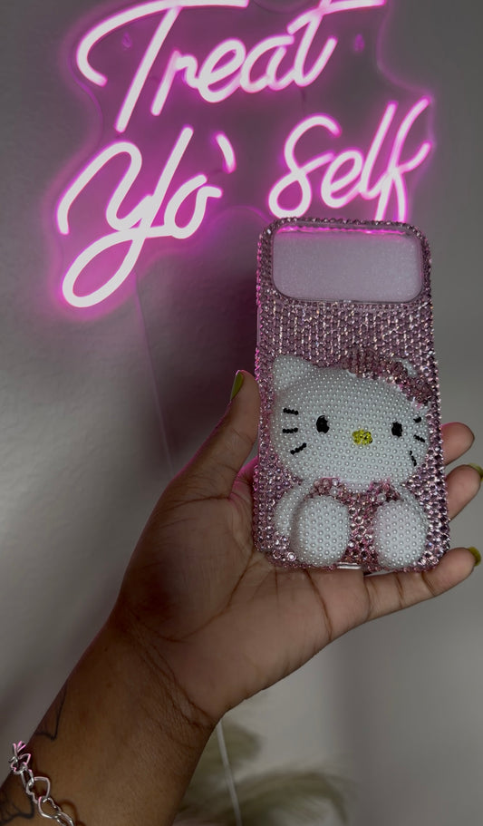 pink 3D bling ktty phone case