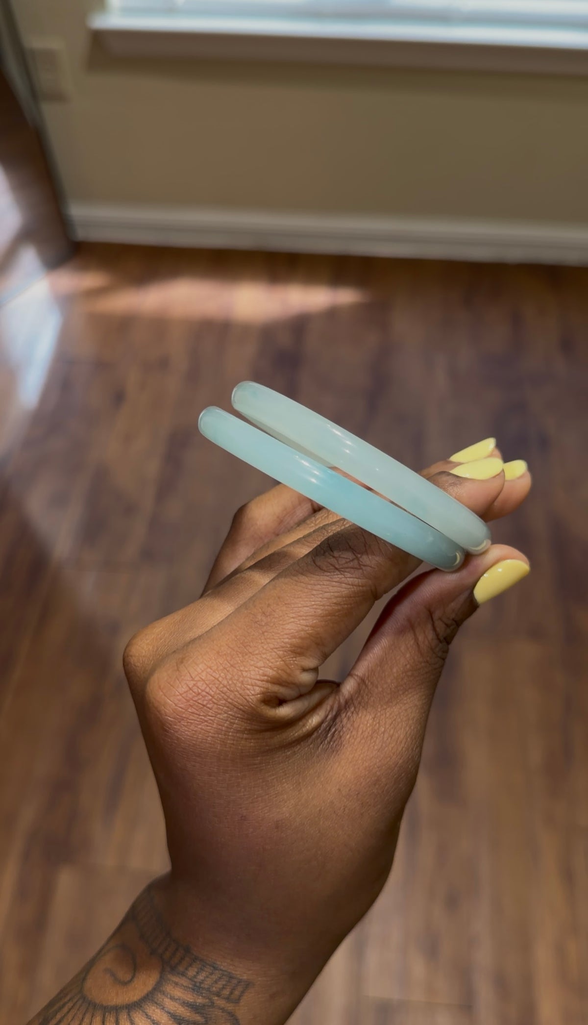 blueberry milk jade bangle