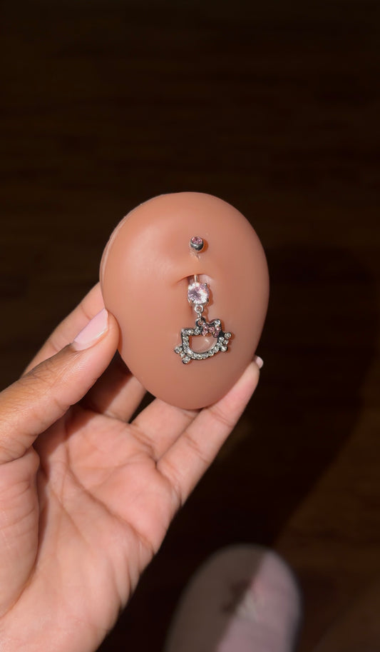 silver ktty belly ring
