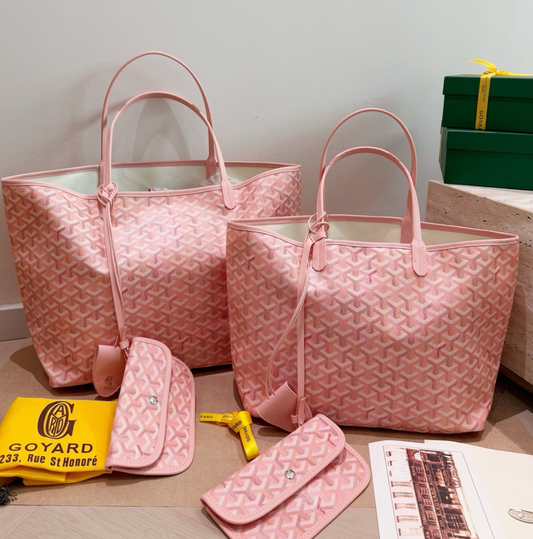 pink G tote handbag