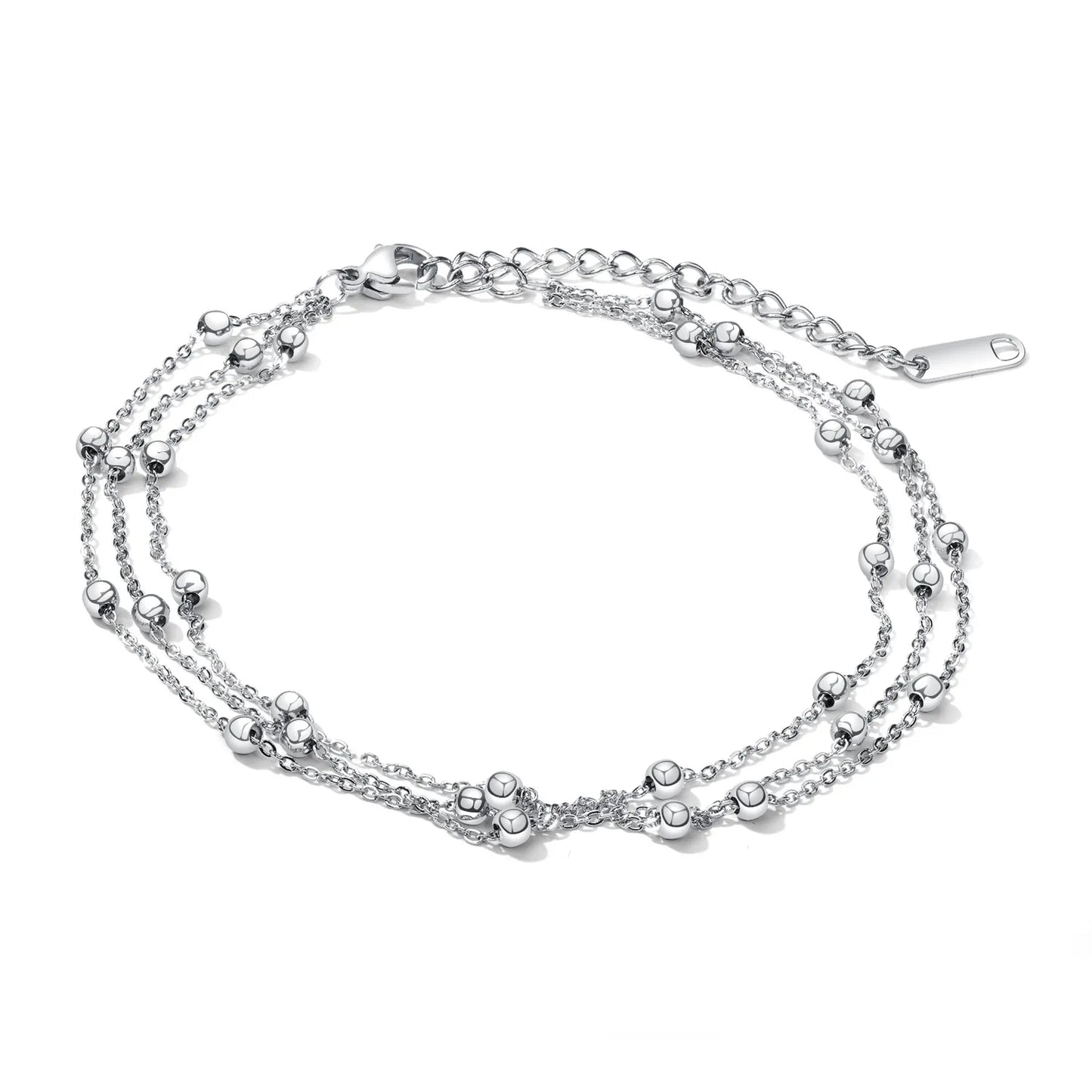 3 layer bead anklet