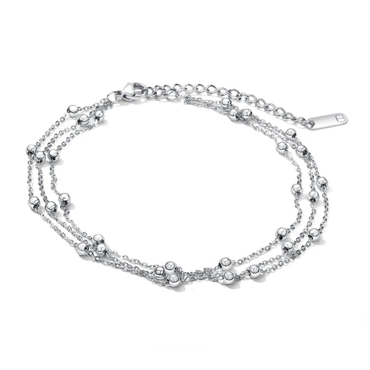 3 layer bead anklet