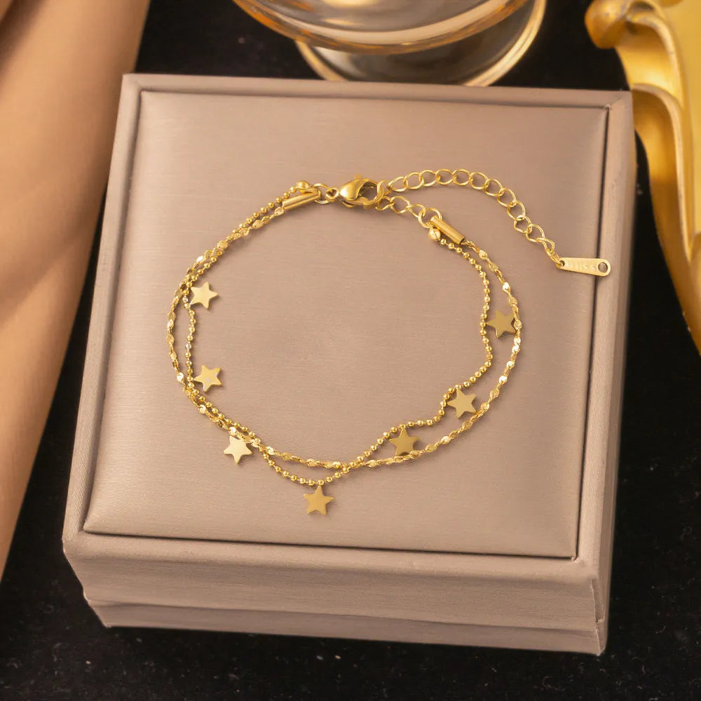 double layer stars anklet