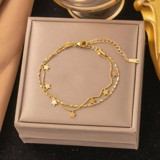 double layer stars anklet