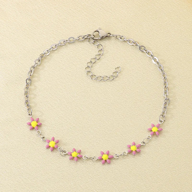 pink daisy’s anklet