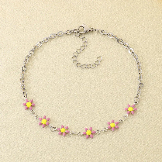 pink daisy’s anklet