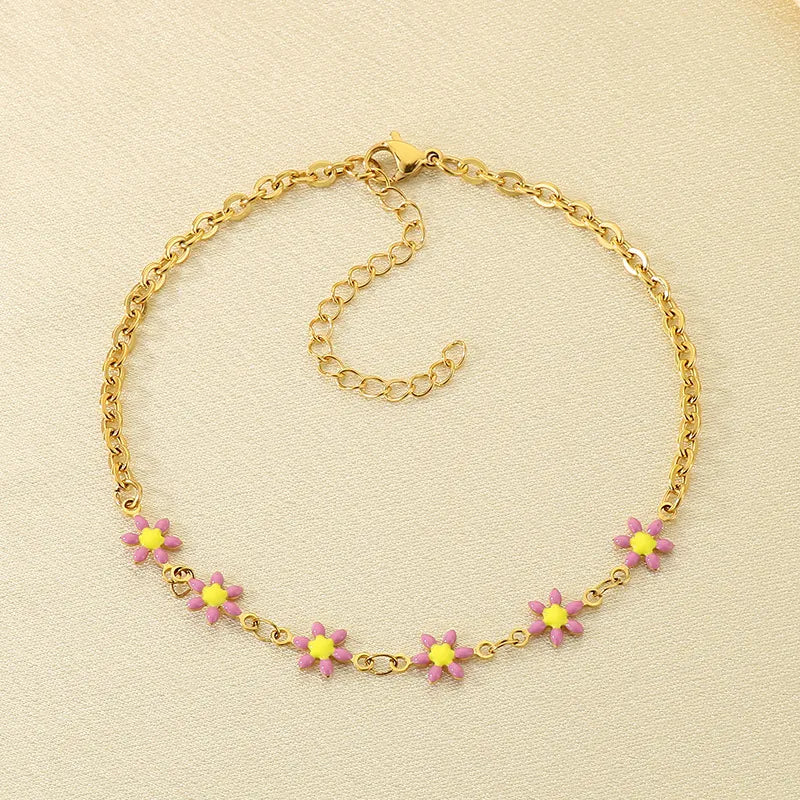 pink daisy’s anklet
