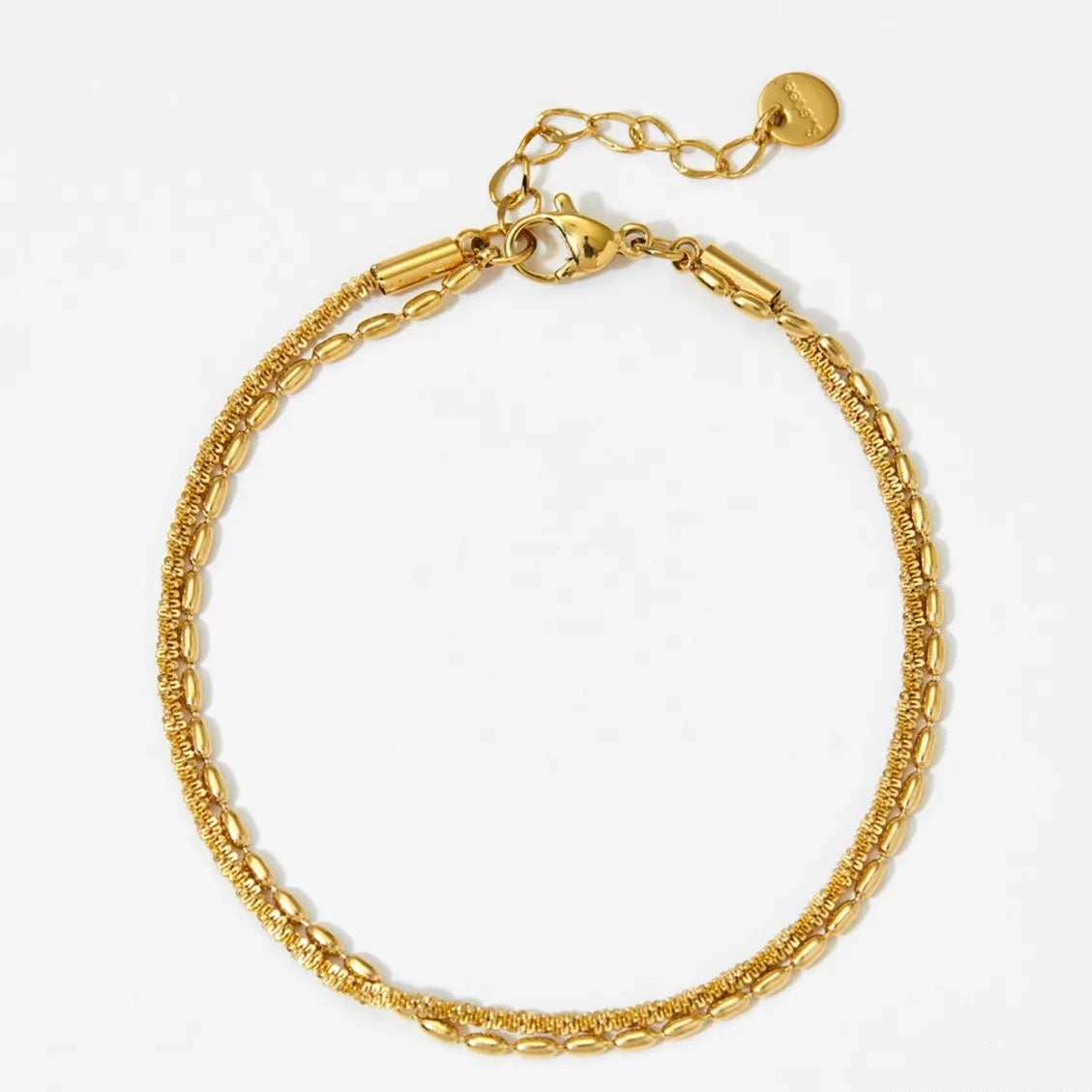 double layer beaded anklet