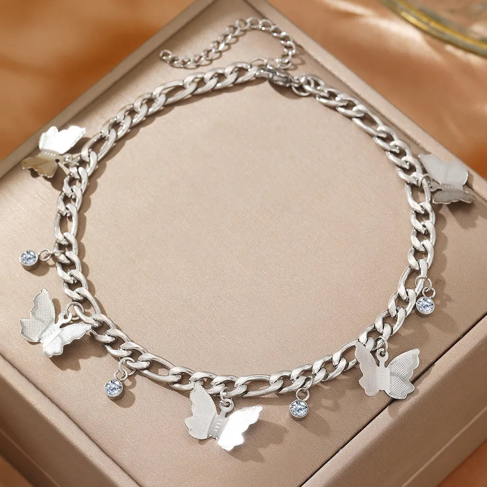 butterflies & charms anklet