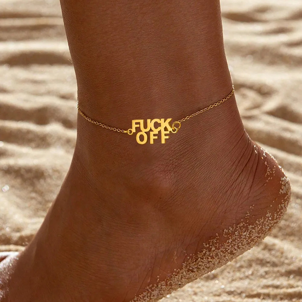“F off” anklet