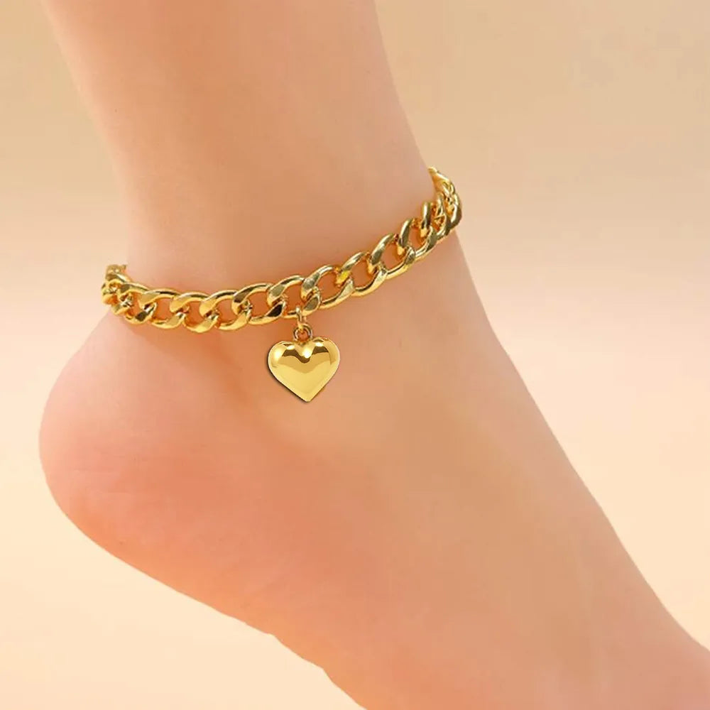 big heart anklet