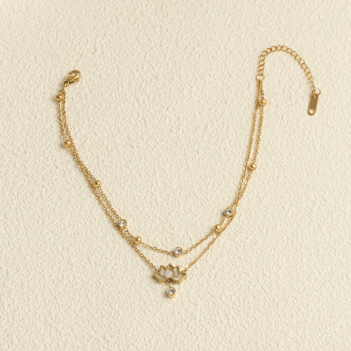 Lotus flower anklet