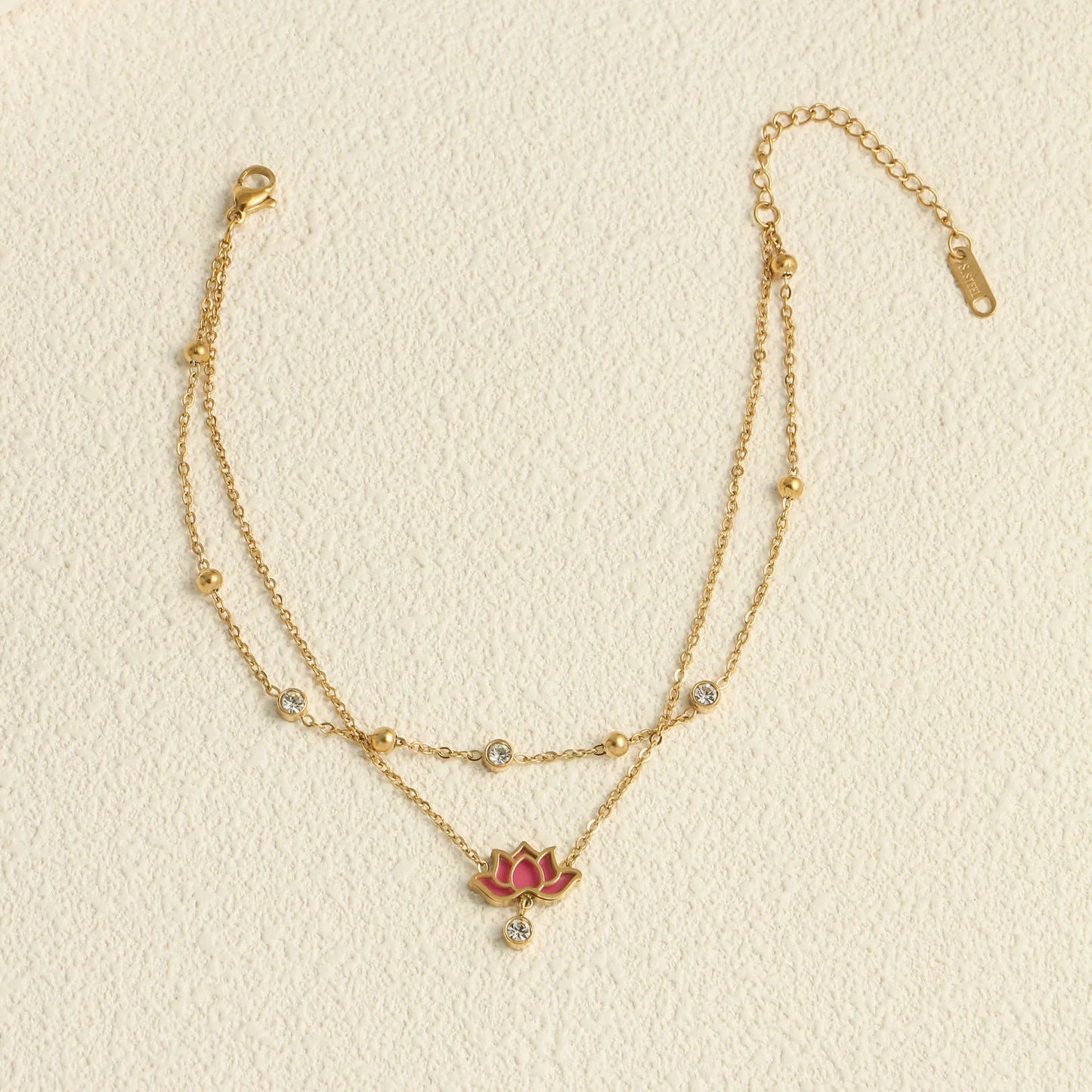 Lotus flower anklet