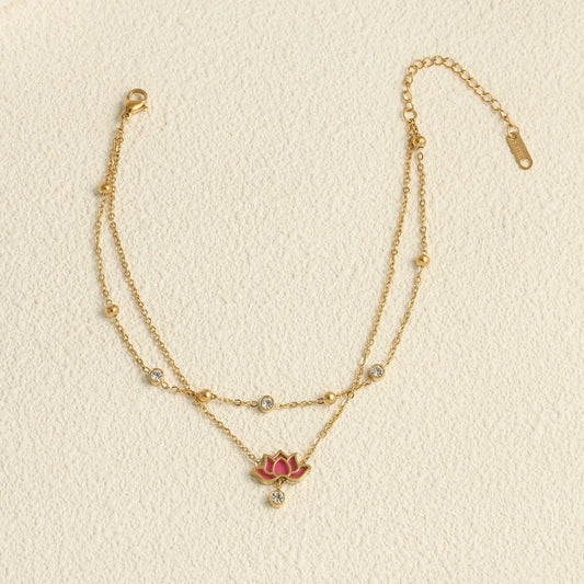 Lotus flower anklet