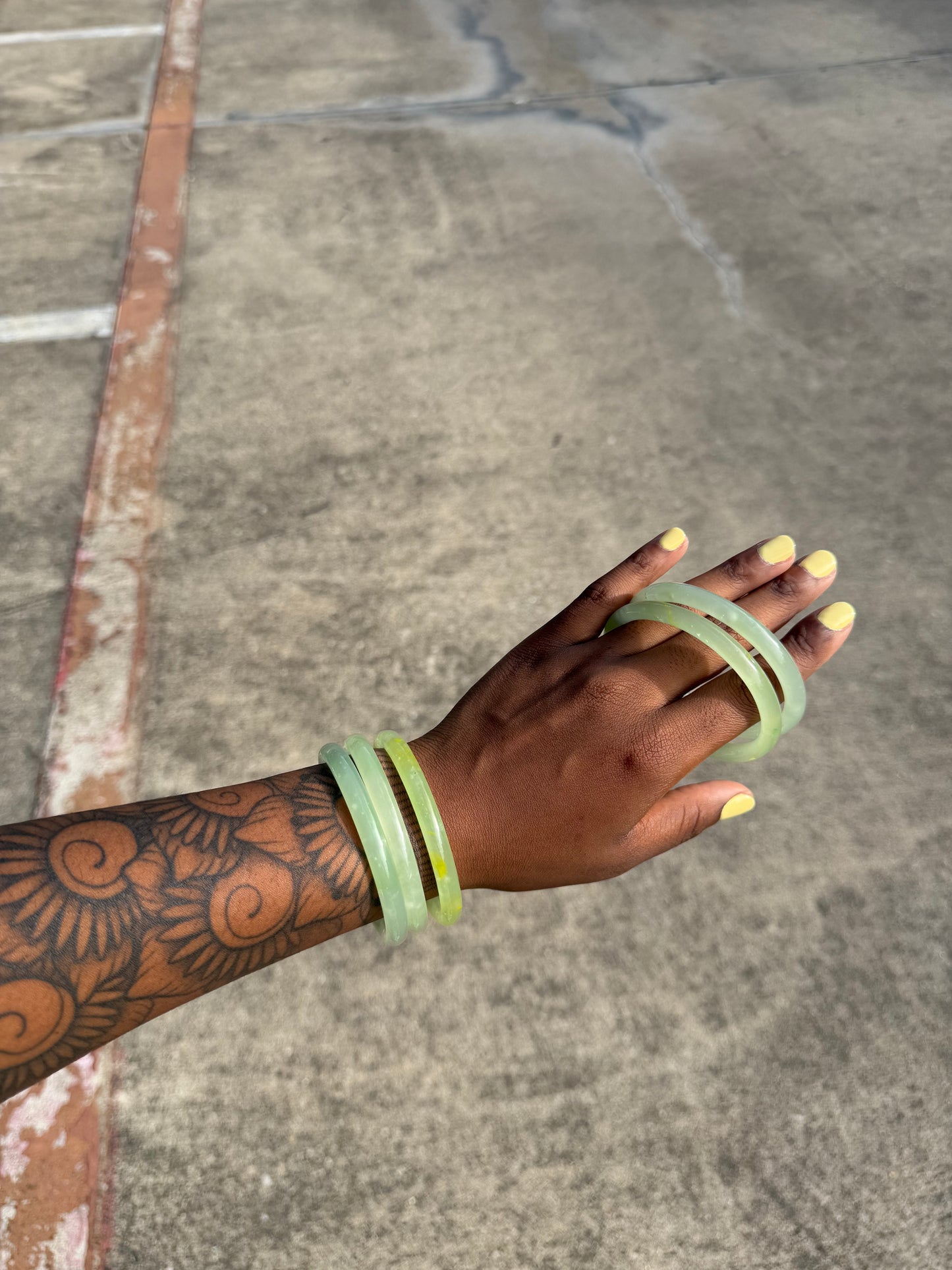 lemon & lime jade bangles